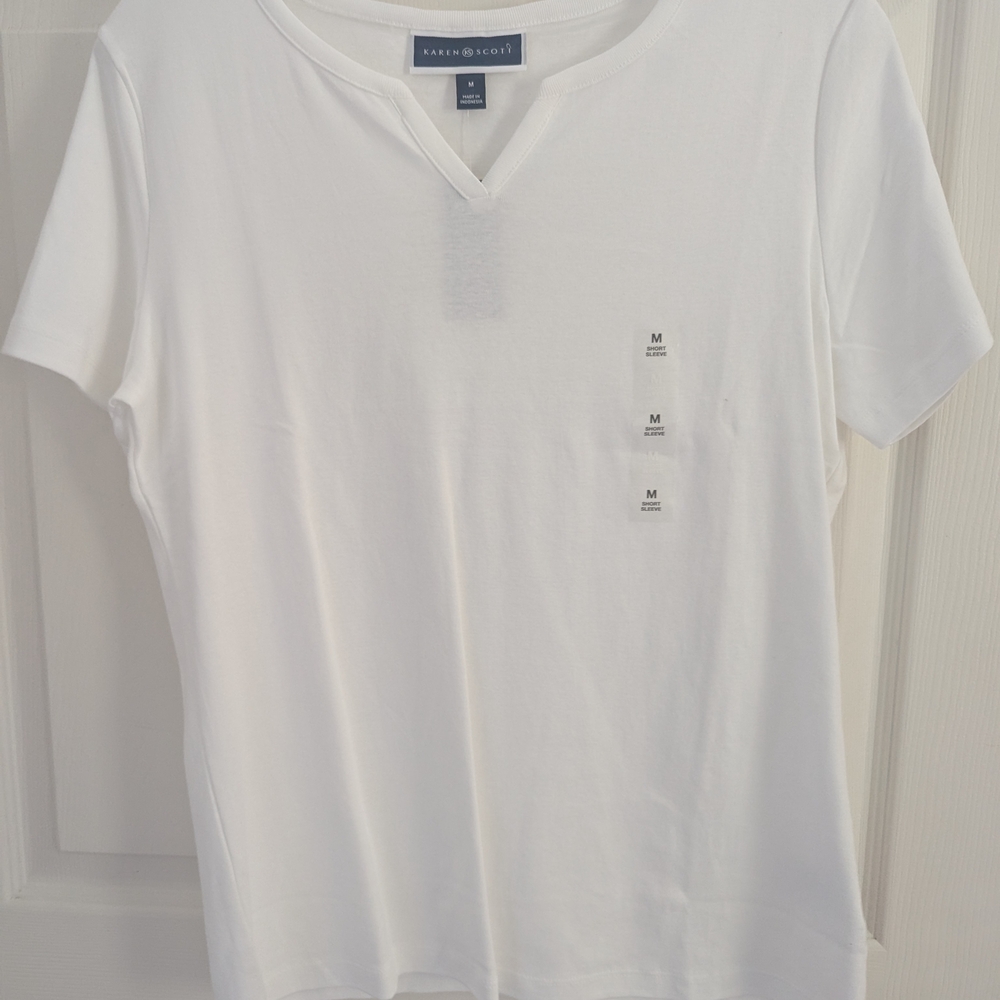 Nautica White V-Neck T-Shirt